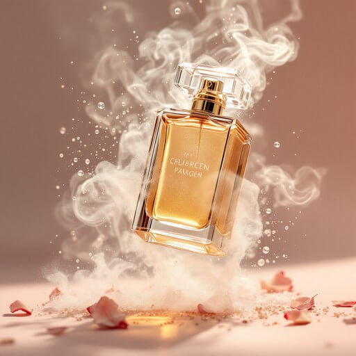 Elegant perfume bottle stockcake